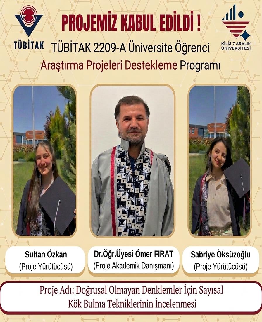TÜBİTAK 2209-A Kapsamında Bölümümüzde Yeni Proje Başarısı